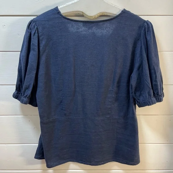 MICHAEL Michael Kors – Navy Linen Blend Top L - Picture 5 of 8